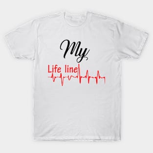 Couple valentine life line man T-Shirt T-Shirt